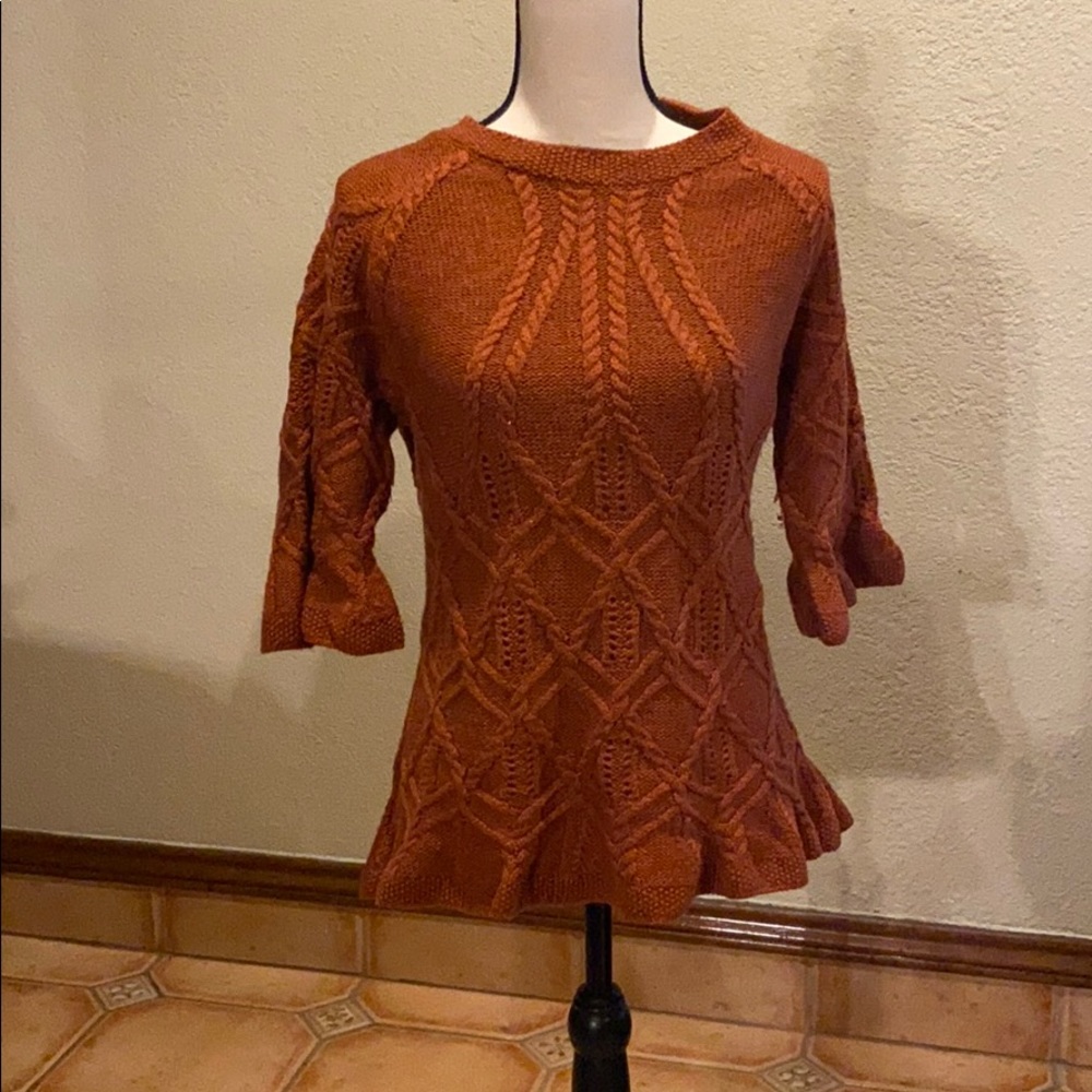 Beautiful knit sweater spice color, short sleeve